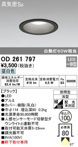 オーデリック　OD261797　ダウンライト φ100 LED一体型 昼白色 防雨型 浅型 高気密SB ブラック