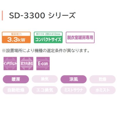 画像2: ノーリツ 浴室暖房乾燥機　SD-3300UNC-BL　天井カセット形 脱衣室暖房専用 [■]