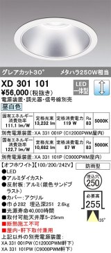 オーデリック　XD301101　ダウンライト 埋込穴φ250 電源装置・調光器・信号線別売 LED一体型 昼白色 高天井用 防雨型 オフホワイト