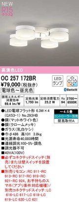 オーデリック　OC257172BR　シャンデリア 4.5畳 調光 調色 Bluetooth コントローラー別売 LEDランプ 電球色〜昼光色 マットホワイト