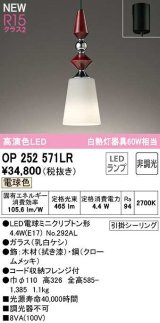 オーデリック　OP252571LR(ランプ別梱)　ペンダントライト 非調光 LEDランプ 電球色 フレンジタイプ 拭き漆