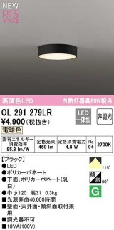 オーデリック　OL291279LR　シーリングライト 非調光 LED一体型 電球色 ブラック