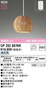 オーデリック　OP252887NR(ランプ別梱)　ペンダントライト 非調光 LEDランプ 昼白色 フレンジタイプ ナチュラル