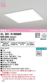 オーデリック　XL501019BMR　ベースライト □600 調光 調色 Bluetooth コントローラー別売 LED一体型 電球色〜昼光色 直付/埋込兼用型 ホワイト