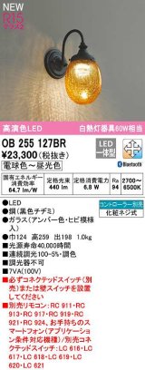 オーデリック　OB255127BR　ブラケットライト 調光 調色 Bluetooth コントローラー別売 LED一体型 電球色〜昼光色 黒色チヂミ