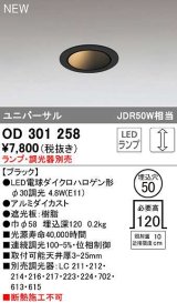 オーデリック　OD301258　ダウンライト 埋込穴φ50 調光 ランプ・調光器別売 LEDランプ ブラック