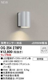 オーデリック　OG254279P2　エクステリア ポーチライト ランプ別売 LEDランプ 別売センサー対応 防雨型 マットシルバー