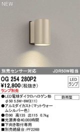 オーデリック　OG254280P2　エクステリア ポーチライト ランプ別売 LEDランプ 別売センサー対応 防雨型 マットウォームシルバー色