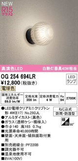 オーデリック　OG254694LR(ランプ別梱)　エクステリア ポーチライト LEDランプ 電球色 防雨・防湿型