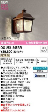 オーデリック　OG254845BR(ランプ別梱)　エクステリア ポーチライト Bluetooth タブレット別売 LEDランプ 電球色 人感センサー付 防雨型 鉄錆色