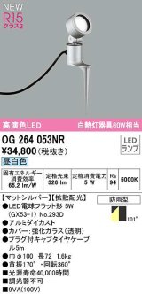 オーデリック　OG264053NR(ランプ別梱)　エクステリア スポットライト LEDランプ 昼白色 防雨型 マットシルバー