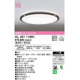 オーデリック　OL251119R1　シーリングライト 14畳 調光 調色 リモコン付属 LED一体型 電球色〜昼光色 エボニーブラウン