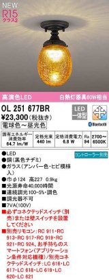 オーデリック　OL251677BR　シーリングライト 調光 調色 Bluetooth コントローラー別売 LED一体型 電球色〜昼光色 黒色チヂミ