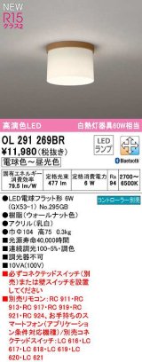 オーデリック　OL291269BR(ランプ別梱)　シーリングライト 調光 調色 Bluetooth コントローラー別売 LEDランプ 電球色〜昼光色 ウォールナット色