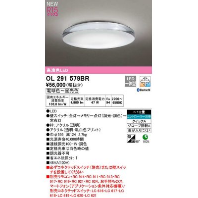 画像1: オーデリック　OL291579BR　シーリングライト 12畳 調光 調色 Bluetooth コントローラー別売 LED一体型 電球色〜昼光色