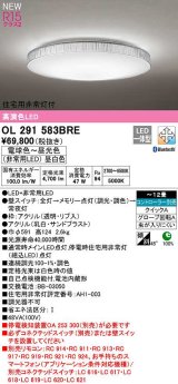 オーデリック　OL291583BRE　シーリングライト 12畳 調光 調色 Bluetooth コントローラー別売 LED一体型 電球色〜昼光色 住宅用非常灯付