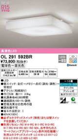 オーデリック　OL291592BR　シーリングライト 10畳 調光 調色 Bluetooth コントローラー別売 和風 LED一体型 電球色〜昼光色