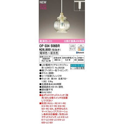 画像1: オーデリック　OP034506BR(ランプ別梱)　ペンダントライト 調光 調色 Bluetooth コントローラー別売 LEDランプ 電球色〜昼光色 プラグタイプ