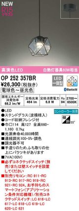 オーデリック　OP252357BR　ペンダントライト 調光 調色 Bluetooth コントローラー別売 LED一体型 電球色〜昼光色 フレンジタイプ ステンドグラス