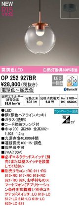 オーデリック　OP252927BR　ペンダントライト 調光 調色 Bluetooth コントローラー別売 LED一体型 電球色〜昼光色 フレンジタイプ