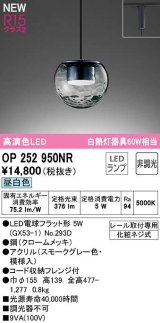 オーデリック　OP252950NR(ランプ別梱)　ペンダントライト 非調光 LEDランプ 昼白色 プラグタイプ スモークグレー