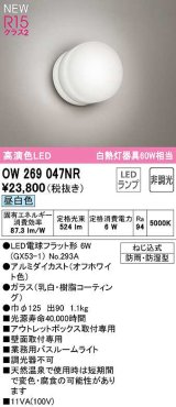 オーデリック　OW269047NR(ランプ別梱)　バスルームライト 非調光 LEDランプ 昼白色 防雨・防湿型 オフホワイト