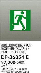 大光電機(DAIKO) DP-36854E 防災照明 誘導灯 避難口誘導灯用パネル 本体別売