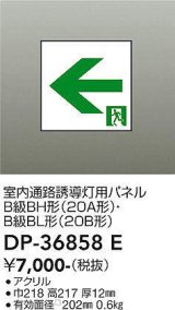 大光電機(DAIKO) DP-36858E 防災照明 誘導灯 室内通路誘導灯用パネル 本体別売