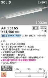 コイズミ照明 AH55165 ベースライト 調光 調光器別売 LED一体型 昼白色 直付・壁付取付 プラグタイプ 1200mmタイプ 白色