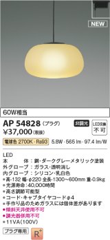 コイズミ照明 AP54828 ペンダント 非調光 LED一体型 電球色 プラグタイプ ダークグレーメタリック