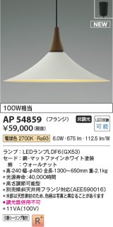 コイズミ照明 AP54859 ペンダント 非調光 LED 電球色 フランジタイプ マットファインホワイト