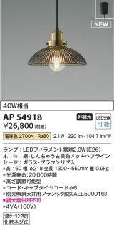 コイズミ照明 AP54918 ペンダント 非調光 LED 電球色 フランジタイプ ブラウンリブ入