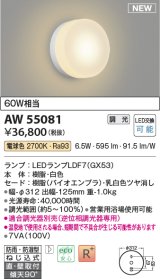 コイズミ照明 AW55081 ブラケット 調光 調光器別売 LED 電球色 直付・壁付取付 防雨・防湿型 白色