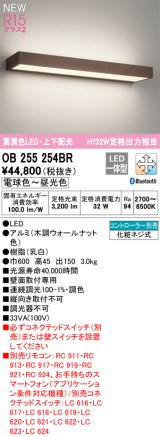 オーデリック OB255254BR ブラケットライト 調光調色 Bluetooth リモコン別売 LED一体型 高演色LED 上下配光 木調ウォールナット