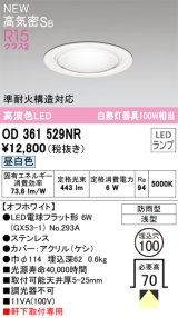 オーデリック OD361529NR(ランプ別梱) エクステリア ダウンライト 埋込穴φ100 LEDランプ 昼白色 高気密SB 高演色LED 軒下取付専用 防雨型 オフホワイト