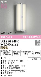 オーデリック OG254248R エクステリア ポーチライト LED一体型 電球色 高演色LED 人感センサー付 防雨型