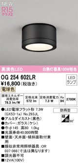 オーデリック OG254602LR(ランプ別梱) エクステリア ポーチライト LEDランプ 電球色 高演色LED 防雨型 黒色