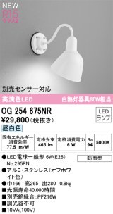 オーデリック OG254675NR(ランプ別梱) エクステリア ポーチライト LEDランプ 昼白色 高演色LED 防雨型 オフホワイト