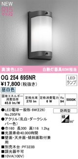 オーデリック OG254695NR(ランプ別梱) エクステリア ポーチライト LEDランプ 昼白色 高演色LED 防雨型 ダークシルバー