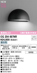 オーデリック OG254697NR(ランプ別梱) エクステリア 表札灯 LEDランプ 昼白色 高演色LED 防雨型 黒色