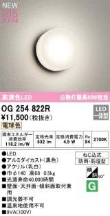 オーデリック OG254822R エクステリア ポーチライト LED一体型 電球色 高演色LED 防雨・防湿型 黒色