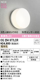 オーデリック OG254977LCR(ランプ別梱) エクステリア ポーチライト LEDランプ 電球色 高演色LED 防雨型 マットシルバー