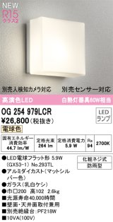 オーデリック OG254979LCR(ランプ別梱) エクステリア ポーチライト LEDランプ 電球色 高演色LED 防雨型 マットシルバー