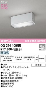 オーデリック OG264100NR エクステリア ポーチライト LED一体型 昼白色 高演色LED 防雨型 マットシルバー