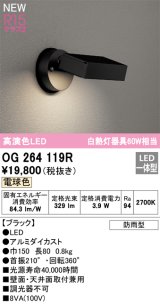 オーデリック OG264119R エクステリア スポットライト LED一体型 電球色 高演色LED 防雨型 ブラック