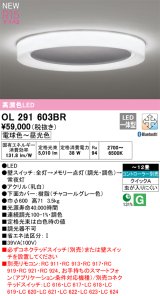 オーデリック OL291603BR シーリングライト 12畳 調光調色 Bluetooth リモコン別売 LED一体型 高演色LED チャコールグレー