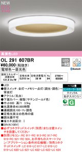 オーデリック OL291607BR シーリングライト 12畳 調光調色 Bluetooth リモコン別売 LED一体型 高演色LED サテンゴールド