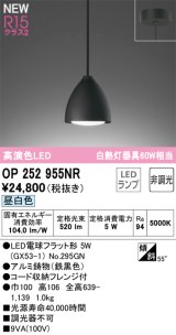 オーデリック OP252955NR(ランプ別梱) ペンダントライト 非調光 LEDランプ 昼白色 高演色LED フレンジタイプ 鉄黒色