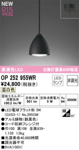 オーデリック OP252955WR(ランプ別梱) ペンダントライト 非調光 LEDランプ 温白色 高演色LED フレンジタイプ 鉄黒色