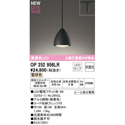 画像1: オーデリック OP252956LR(ランプ別梱) ペンダントライト 非調光 LEDランプ 電球色 高演色LED プラグタイプ 鉄黒色